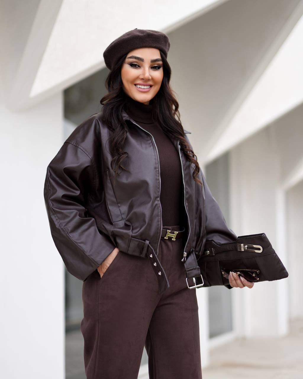 بامبر چرم سگک دار کد 6042